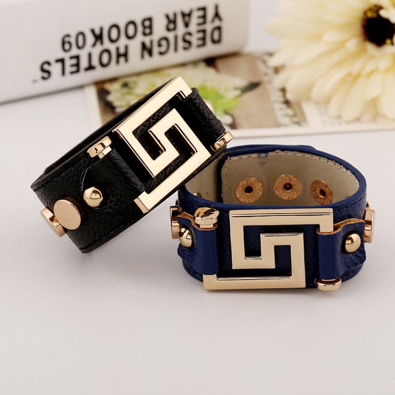 Punk Bracelet Exquisite Pu Δερμάτινο Βραχιόλι Με Πριτσίνια Για Άνδρες Και Γυναίκες