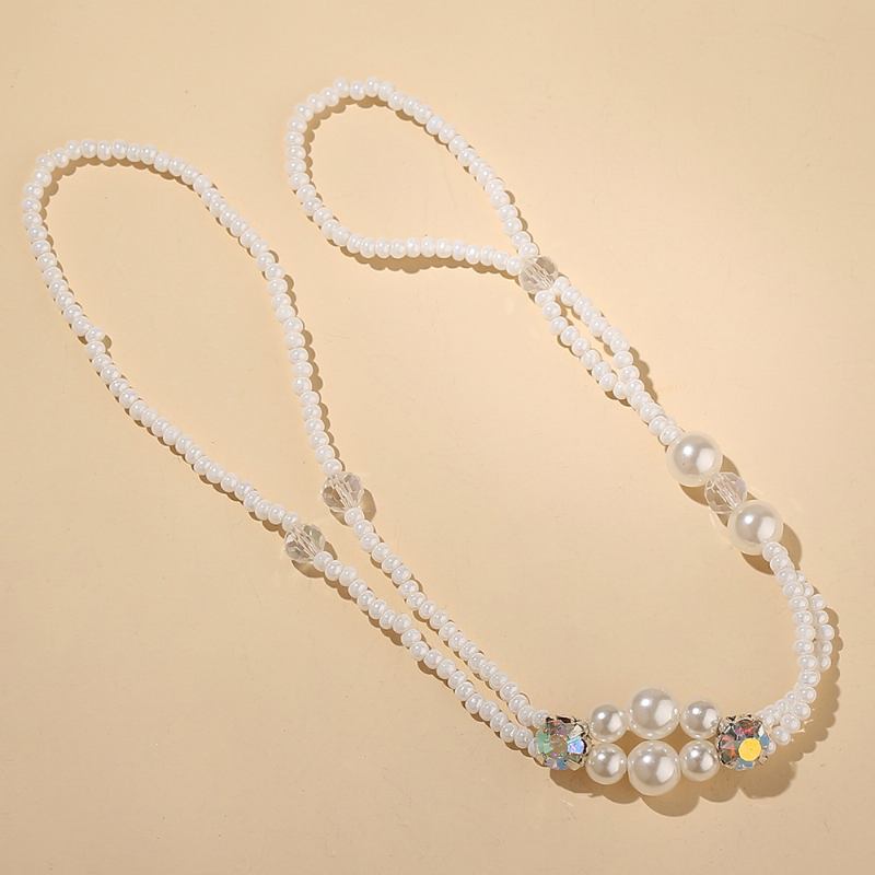 Summer Fresh Pearl Diamond Crystal Beaded Anklet Beach Simple Sexy Toe Chain