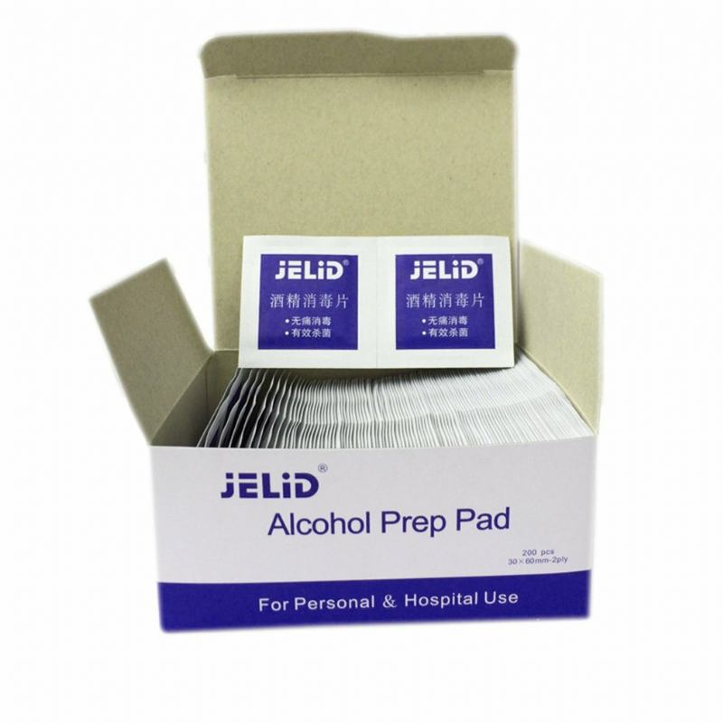 100pcs 3*6cm 70-75% Alcohol Prep Pad Ιατρικό Απολυμαντικό Αντισηπτικό Επιθέμα Μίας Χρήσης