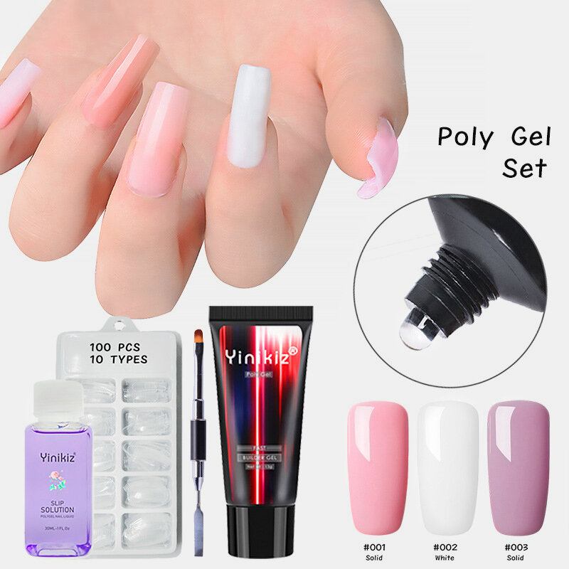 13ml Ακρυλικό Σετ Τζελ Extend Fast Uv Builder Gel Slip Solution Nail Form Art Brush