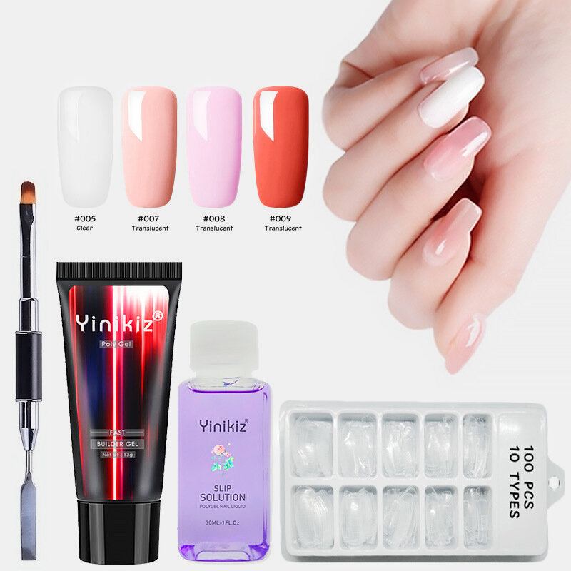 13ml Ακρυλικό Σετ Τζελ Extend Fast Uv Builder Gel Slip Solution Nail Form Art Brush