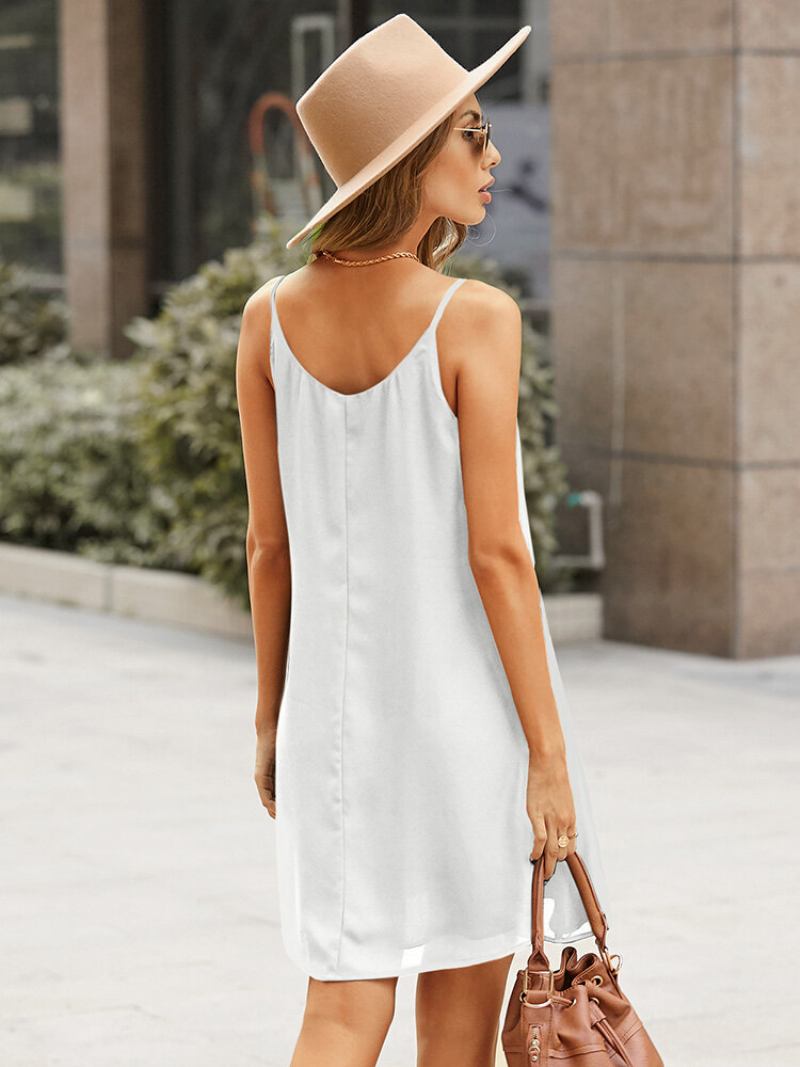 Αμάνικο Σιφόν Φόρεμα Solid Off The Shoulder Strap