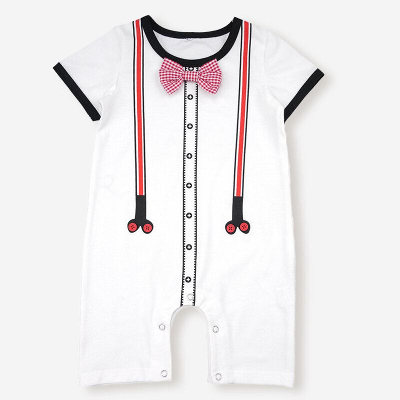 Baby Gentleman Κοντά Μανίκια Casual Rompers Για 3-24m