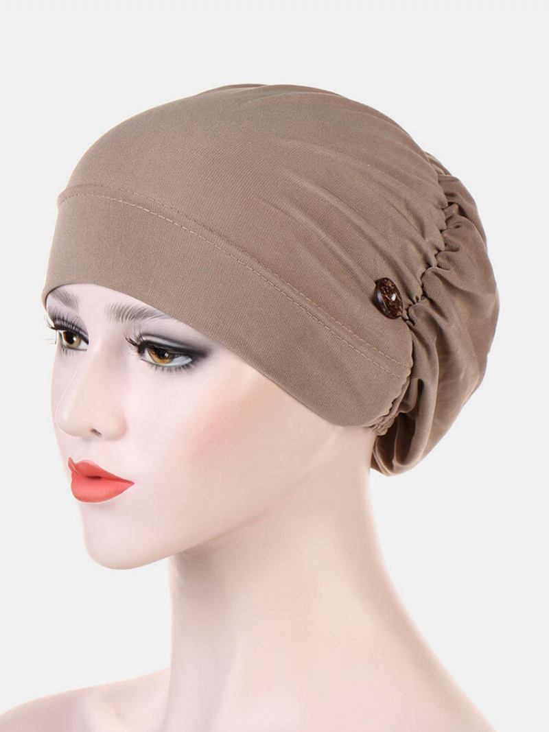 Beanie Cap Multicolor Chemotherapy Cap Button Mountable Ears Anti-leging