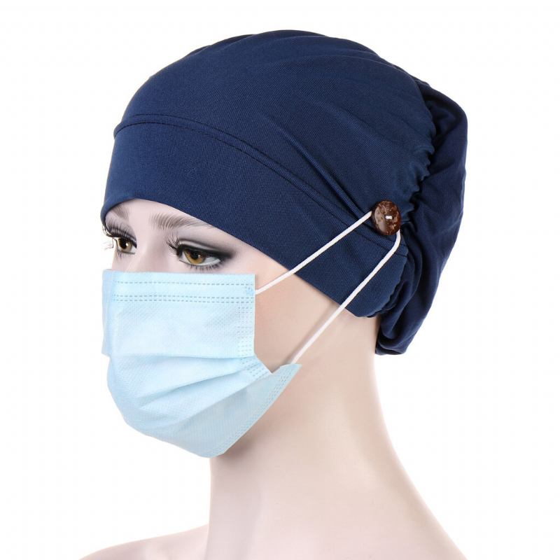 Beanie Cap Multicolor Chemotherapy Cap Button Mountable Ears Anti-leging