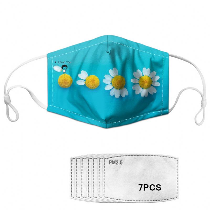 Dasiy Flower Print Face Mask Σετ Φλάντζας 7 Τεμαχίων Μάσκες Daisy Pm2.5