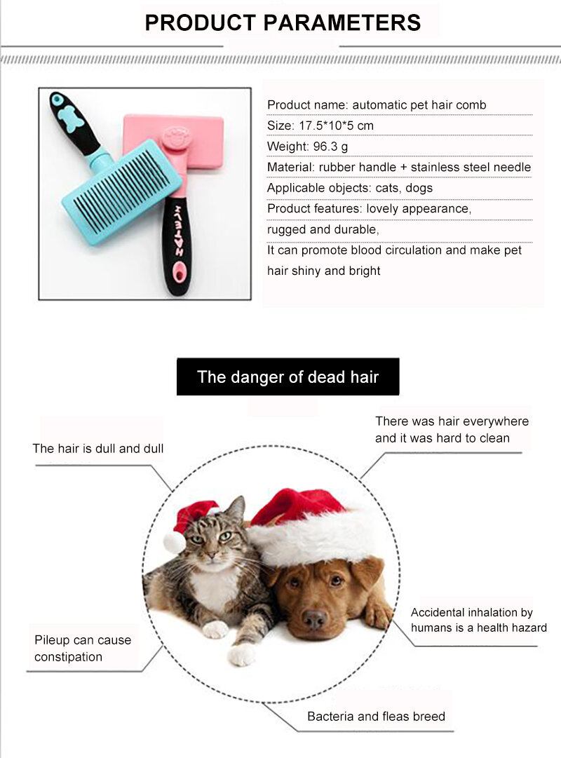 Dog Brush & Cat Brush- Slicker Pet Grooming Shedding Tools