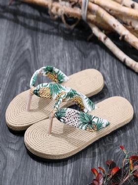 Γυναικεία Clip Toe Floral Σόλες Μασάζ Παντόφλες Beach Flats