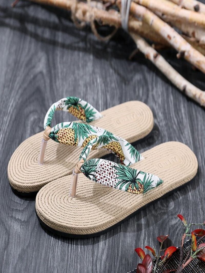 Γυναικεία Clip Toe Floral Σόλες Μασάζ Παντόφλες Beach Flats