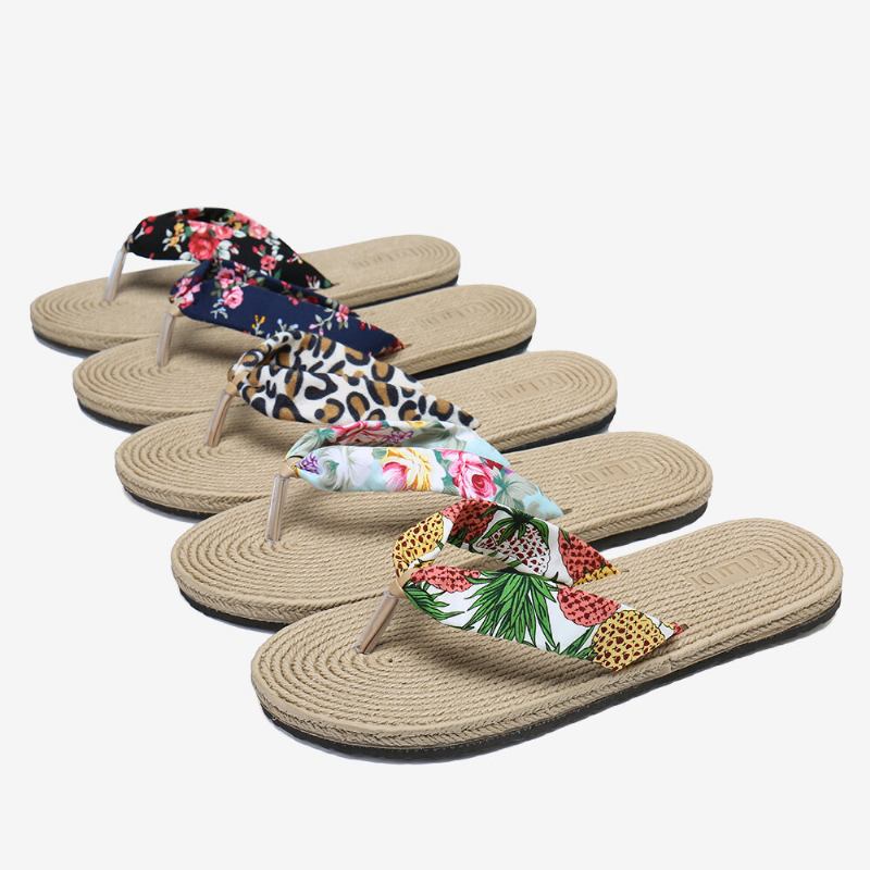 Γυναικεία Clip Toe Floral Σόλες Μασάζ Παντόφλες Beach Flats