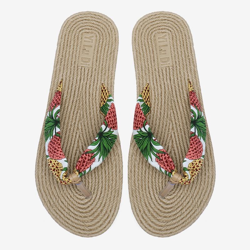 Γυναικεία Clip Toe Floral Σόλες Μασάζ Παντόφλες Beach Flats