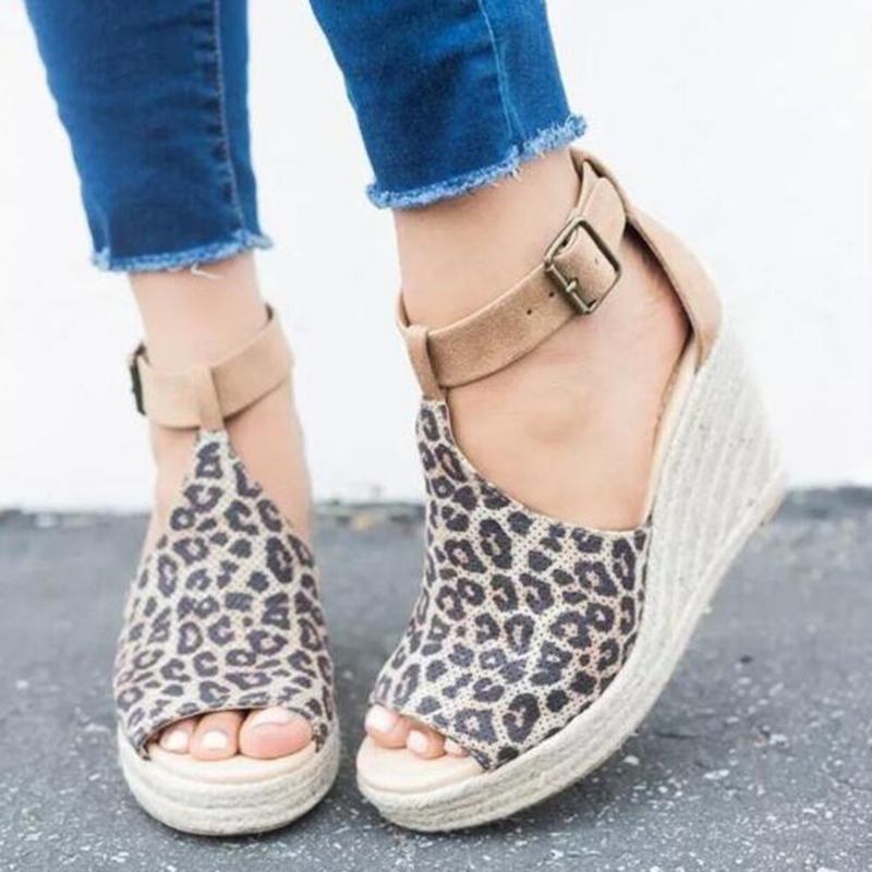 Γυναικεία Πόρπη Με Λουράκι Πλατφόρμα Comfy Wedges Casual Espadrilles Σανδάλια