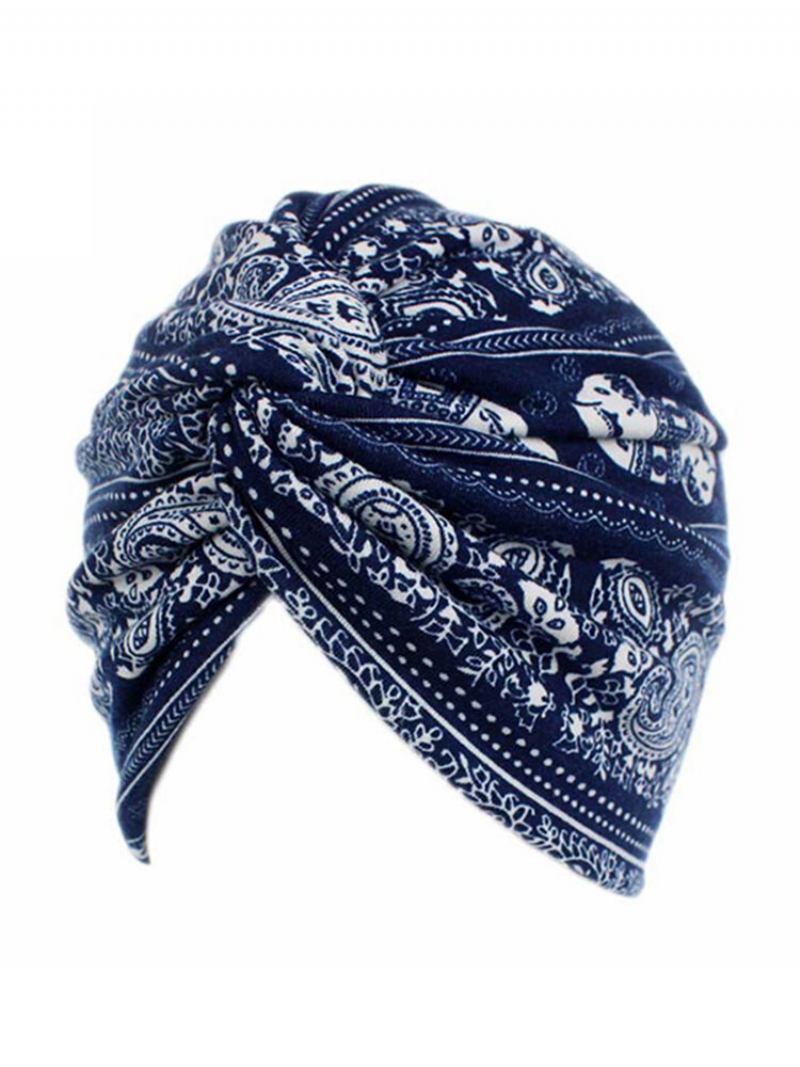 Γυναικείο Βαμβακερό Εξοχή Floral Twist Beanie Cap Turban Καπάκι Χημειοθεραπείας