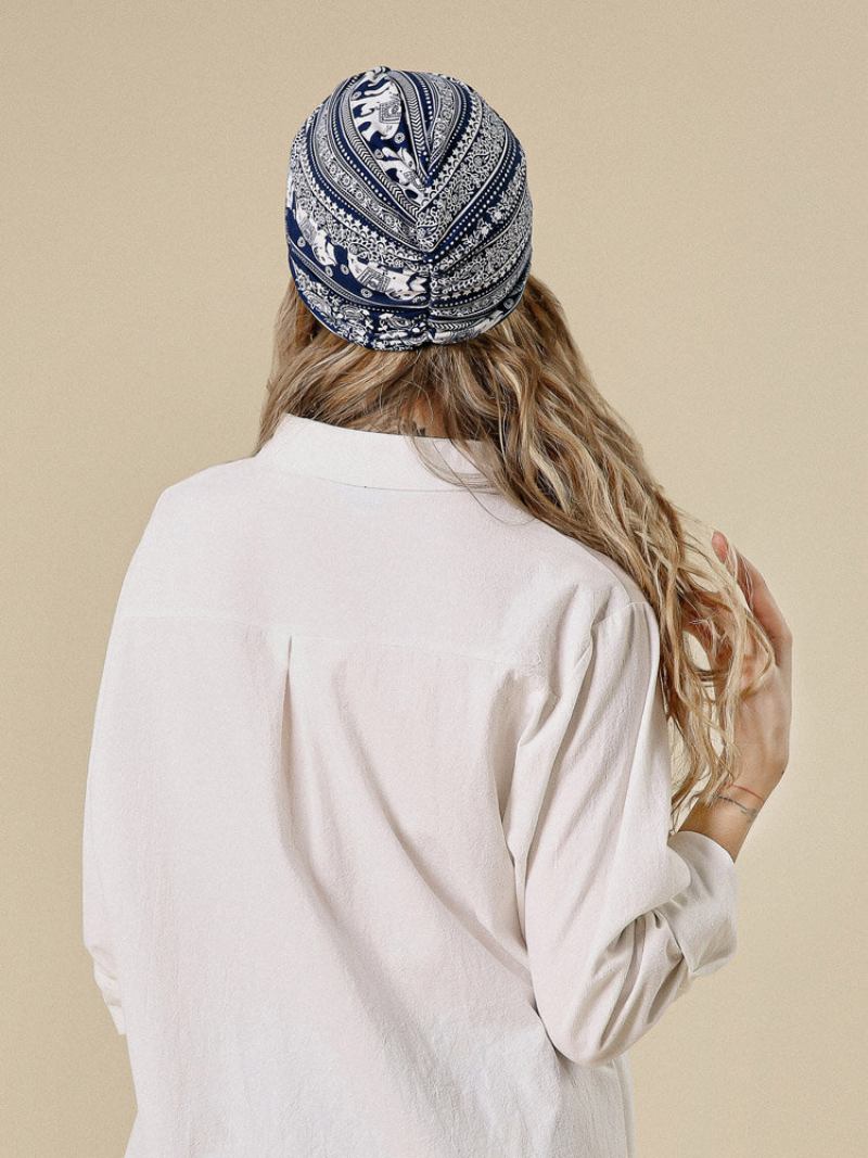 Γυναικείο Βαμβακερό Εξοχή Floral Twist Beanie Cap Turban Καπάκι Χημειοθεραπείας