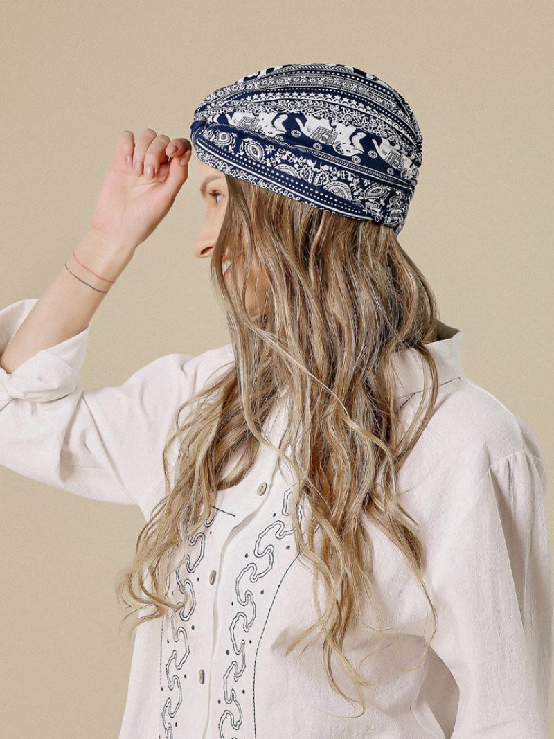 Γυναικείο Βαμβακερό Εξοχή Floral Twist Beanie Cap Turban Καπάκι Χημειοθεραπείας