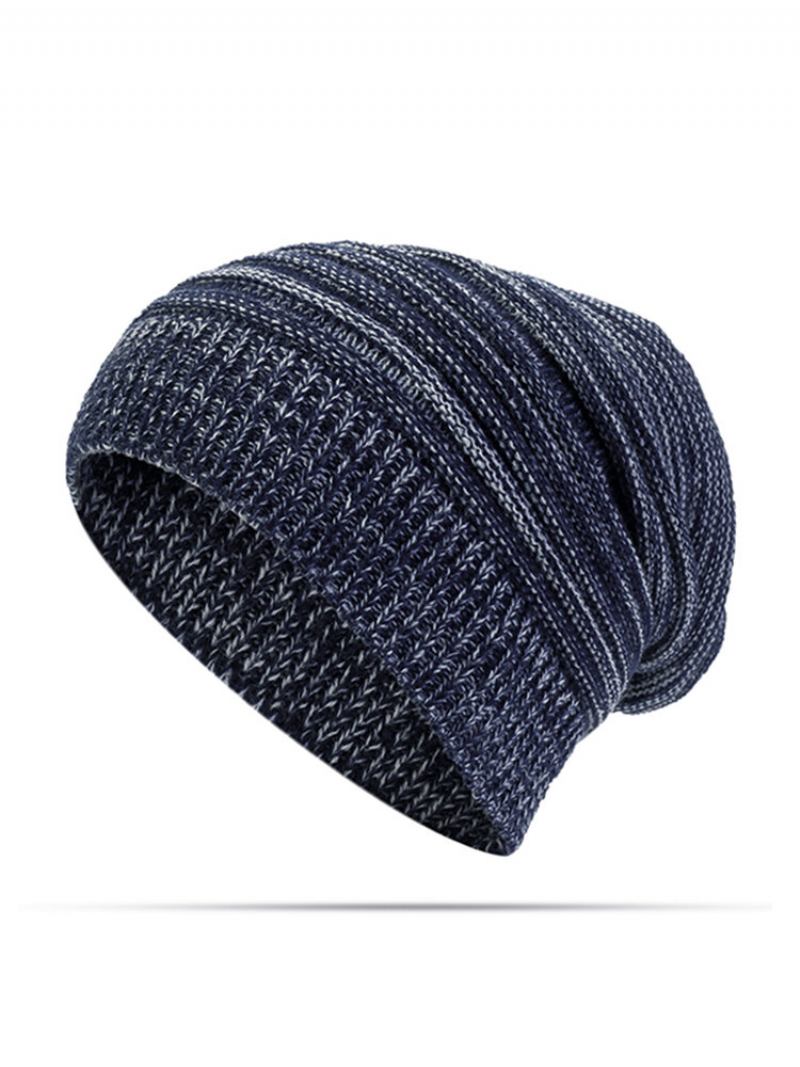 Γυναικείο Καπέλο Με Μασίφ Ριγέ Πλεκτό Skullies Beanie Casual Προστασία Αυτιών Αντιανεμικό Ζεστό Εξωτερικού Χώρου