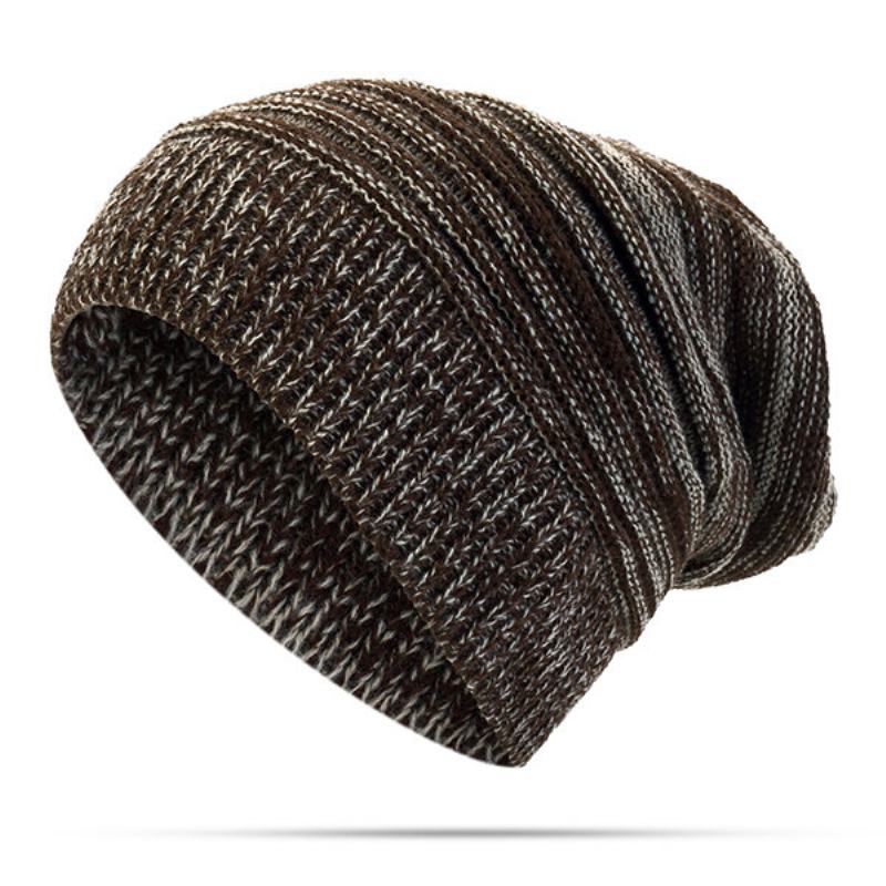 Γυναικείο Καπέλο Με Μασίφ Ριγέ Πλεκτό Skullies Beanie Casual Προστασία Αυτιών Αντιανεμικό Ζεστό Εξωτερικού Χώρου