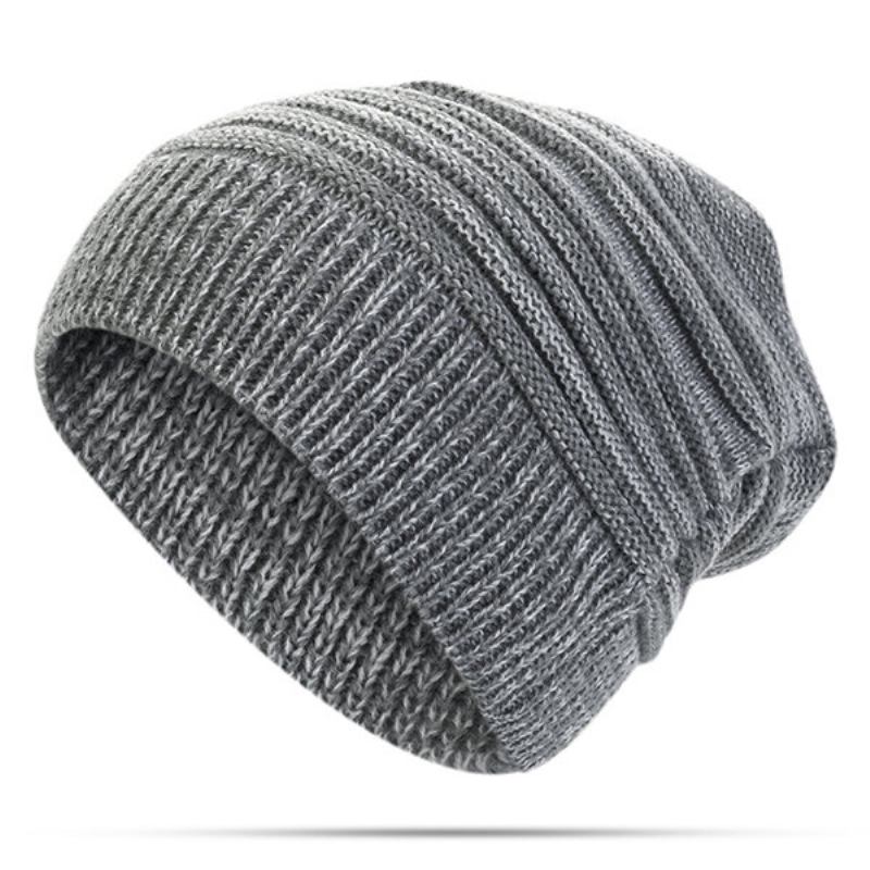 Γυναικείο Καπέλο Με Μασίφ Ριγέ Πλεκτό Skullies Beanie Casual Προστασία Αυτιών Αντιανεμικό Ζεστό Εξωτερικού Χώρου