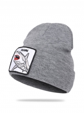 Μάλλινο Καπέλο Με Μοτίβο Ζώων Πλεκτό Skull Cap Beanie