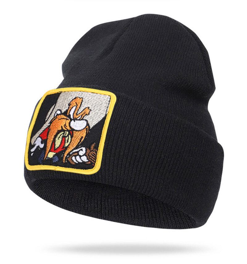 Μάλλινο Καπέλο Με Μοτίβο Ζώων Πλεκτό Skull Cap Beanie