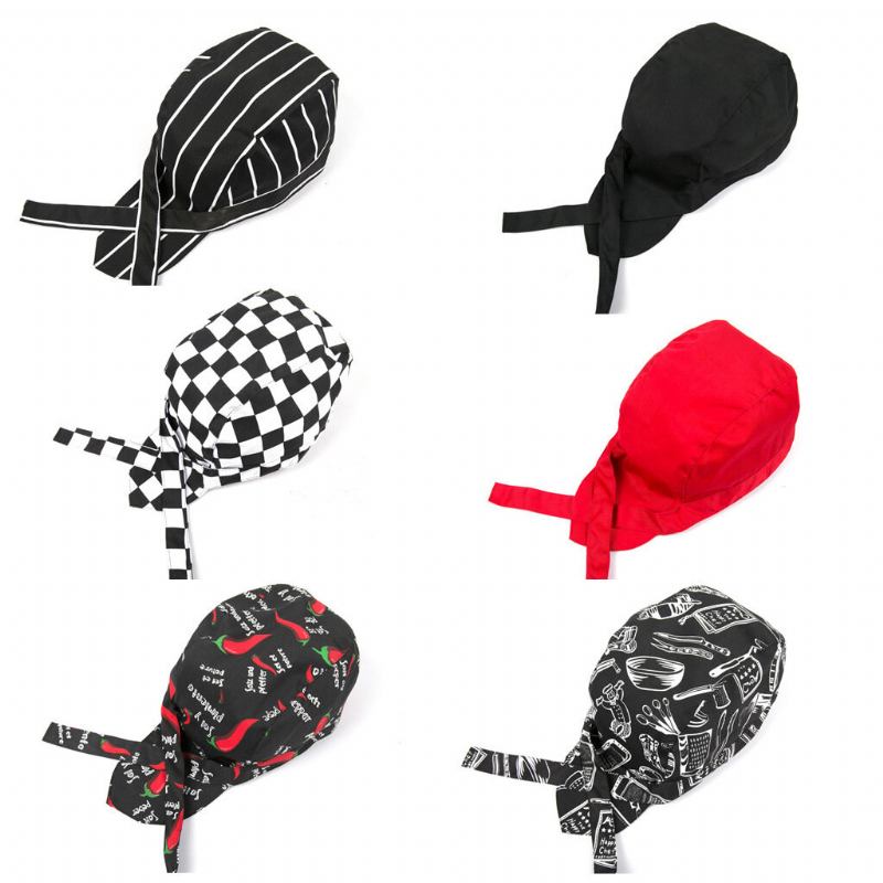 Men Colorfull Pirates Chef Cap Skull Cap Professional Catering Διάφορο Καπέλο Σεφ