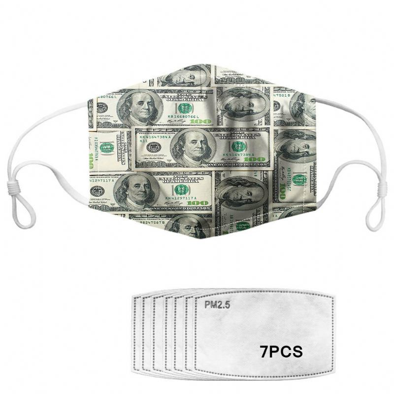 Σετ Φλάντζας 7 Τεμαχίων Daisy Pm2.5 Masks Dollar Pattern Dust Mask