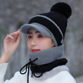 Σετ Μάλλινο Καπάκι Και Κασκόλ Beanie Warm Winter Pom Wooly Cap