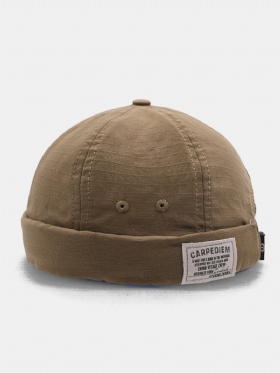 Unisex Canvas Letter Label All-match Ρυθμιζόμενα Χωρίς Γείσο Beanie Landlord Caps Skull