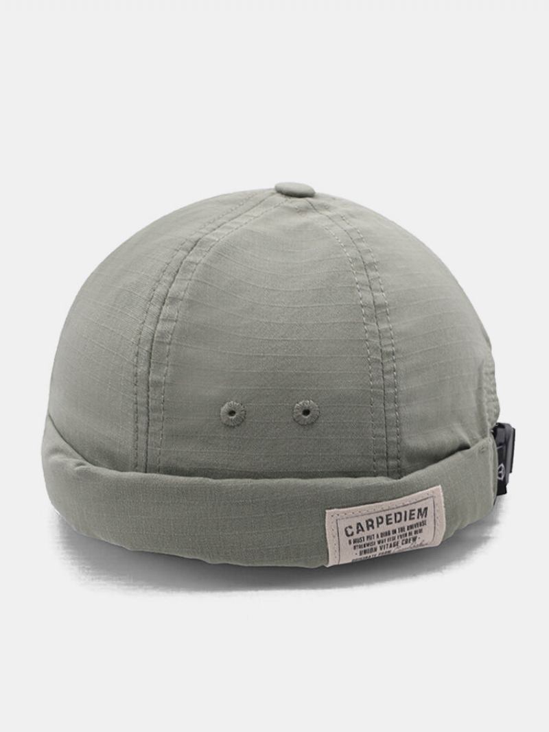 Unisex Canvas Letter Label All-match Ρυθμιζόμενα Χωρίς Γείσο Beanie Landlord Caps Skull