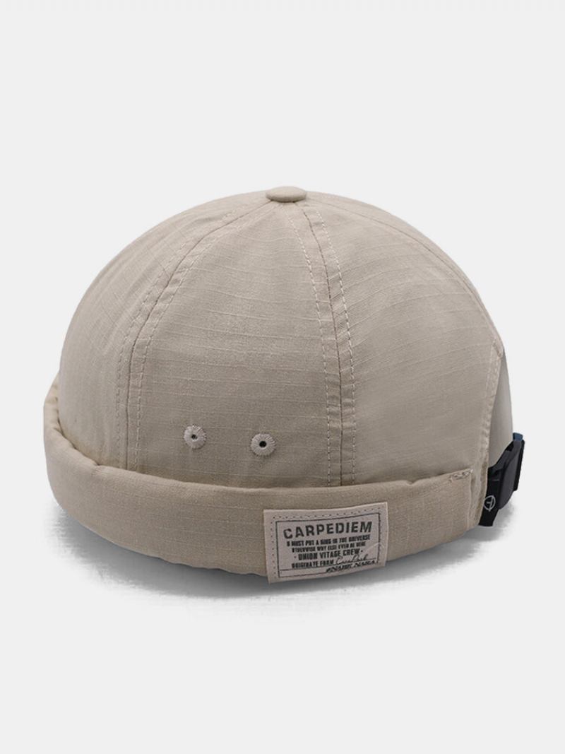 Unisex Canvas Letter Label All-match Ρυθμιζόμενα Χωρίς Γείσο Beanie Landlord Caps Skull