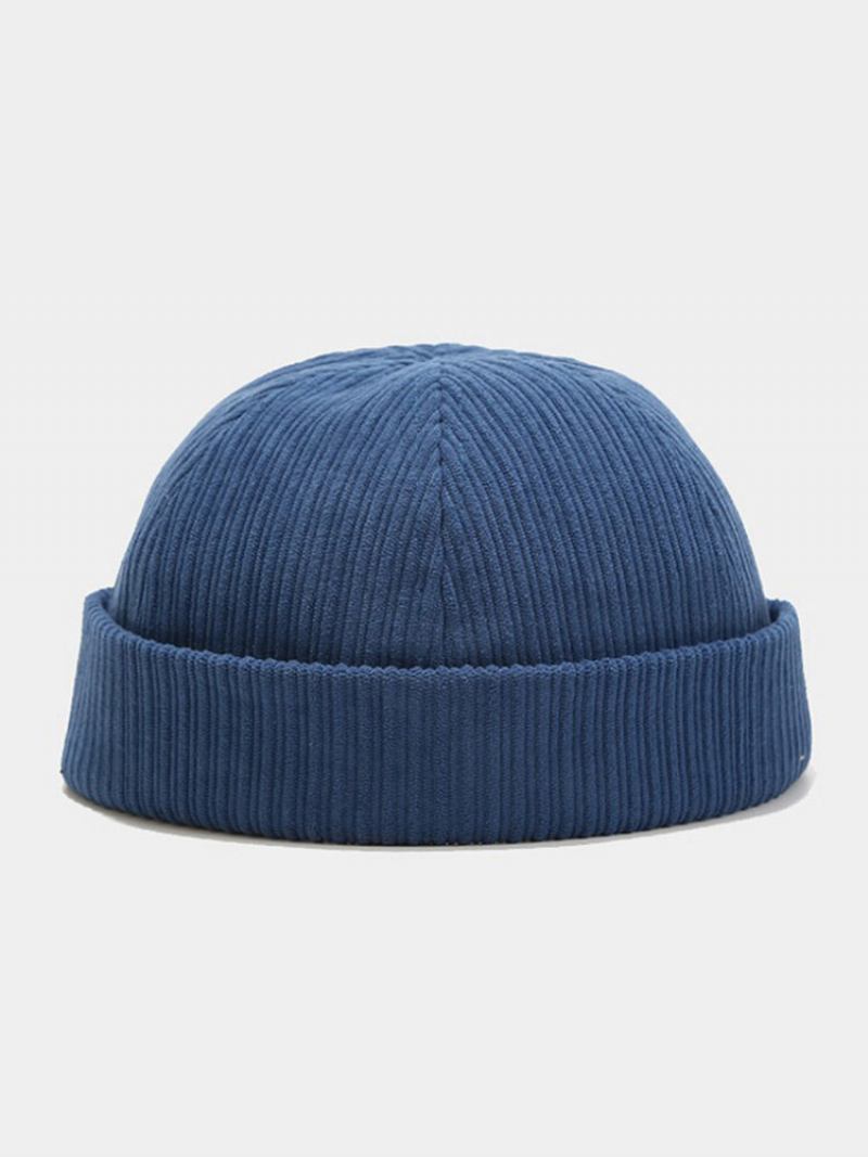 Unisex Corduroy Solid Ριγέ Ρυθμιζόμενο Κάλυμμα Κρανίου Beanie Landlord Cap