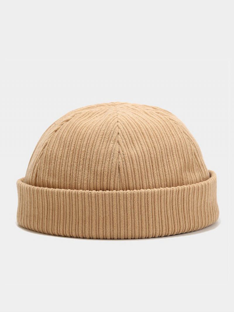 Unisex Corduroy Solid Ριγέ Ρυθμιζόμενο Κάλυμμα Κρανίου Beanie Landlord Cap