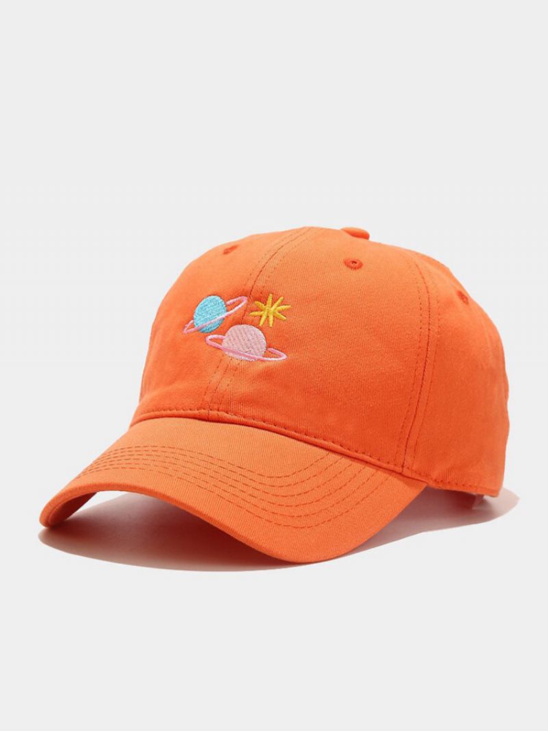 Unisex Cotton Planet Embroidery Hunting Blazing Orange Safety Sunshade Peaked Caps Καπέλα Μπέιζμπολ