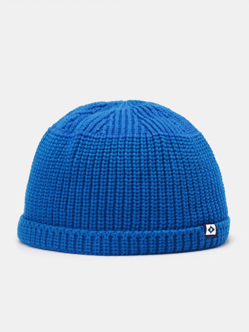 Unisex Dacron Πλεκτό Μονόχρωμο Ύφασμα Ετικέτας Fashion Warmth Beanie Καπέλο