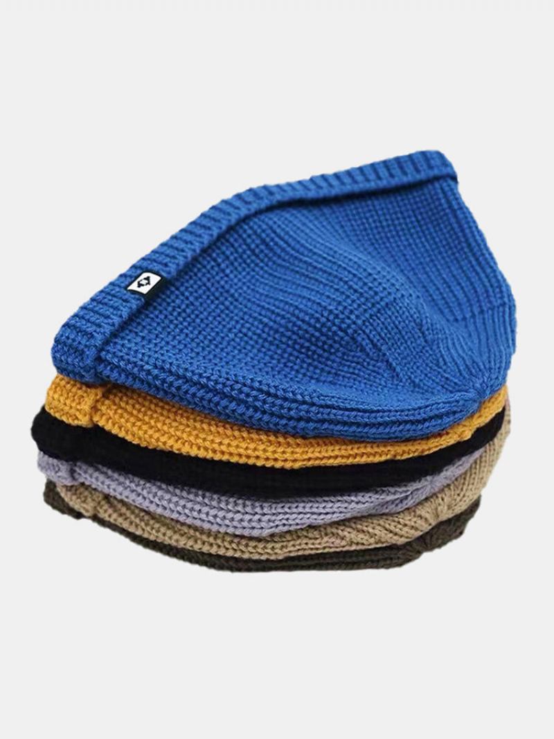 Unisex Dacron Πλεκτό Μονόχρωμο Ύφασμα Ετικέτας Fashion Warmth Beanie Καπέλο