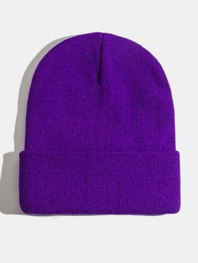 Unisex Μονόχρωμο Πλεκτό Μάλλινο Καπέλο Skull Cap Beanie Caps