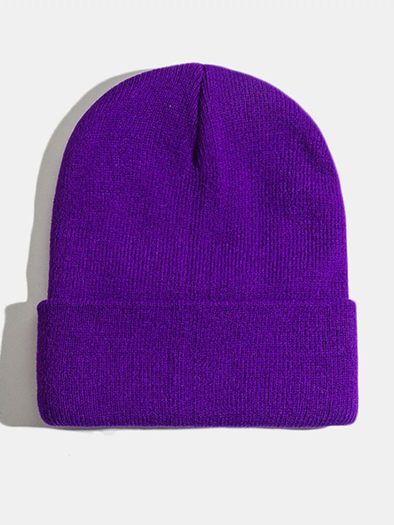 Unisex Μονόχρωμο Πλεκτό Μάλλινο Καπέλο Skull Cap Beanie Caps