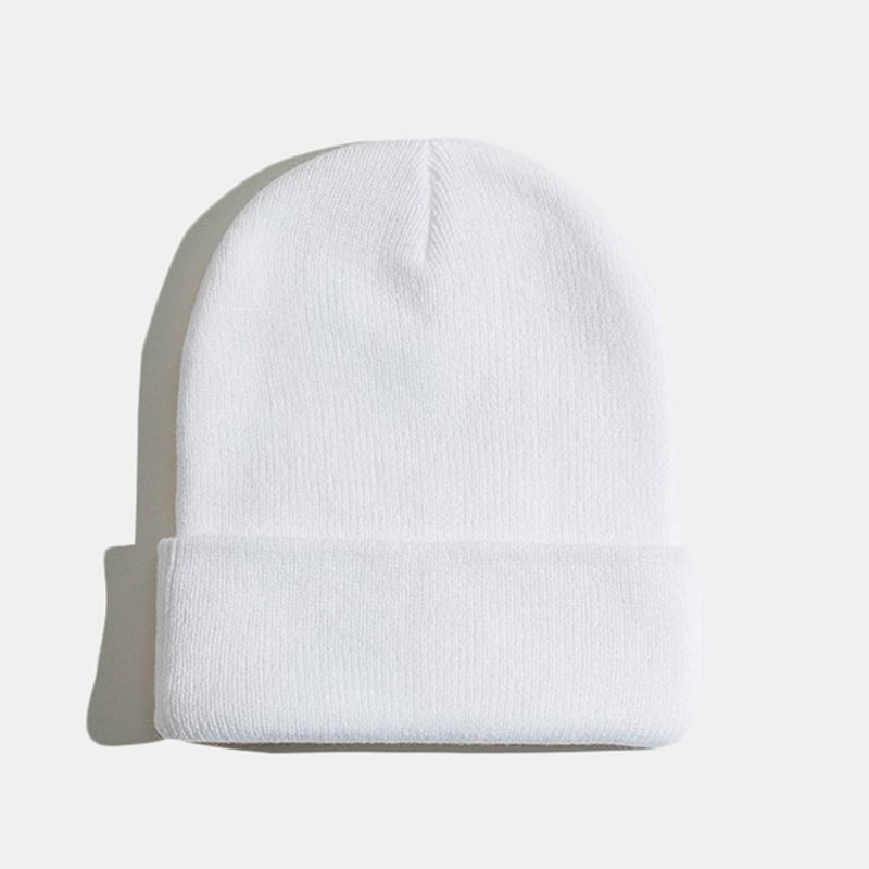 Unisex Μονόχρωμο Πλεκτό Μάλλινο Καπέλο Skull Cap Beanie Caps