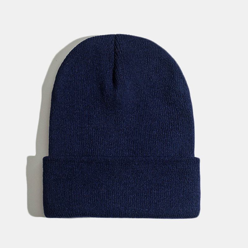 Unisex Μονόχρωμο Πλεκτό Μάλλινο Καπέλο Skull Cap Beanie Caps