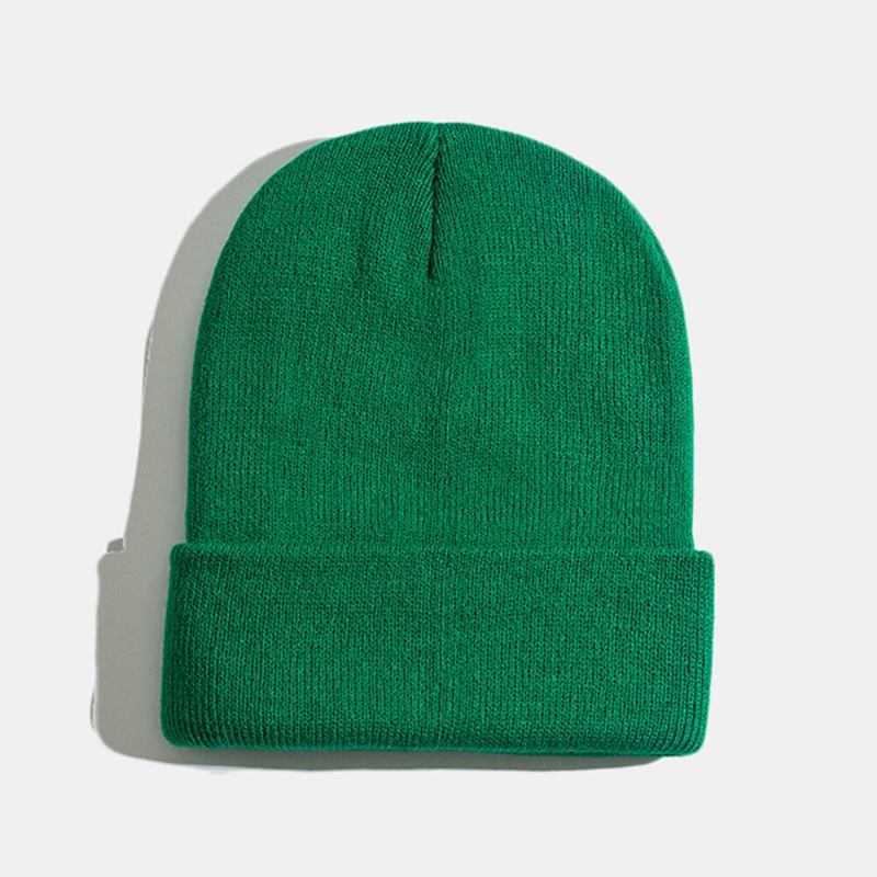 Unisex Μονόχρωμο Πλεκτό Μάλλινο Καπέλο Skull Cap Beanie Caps