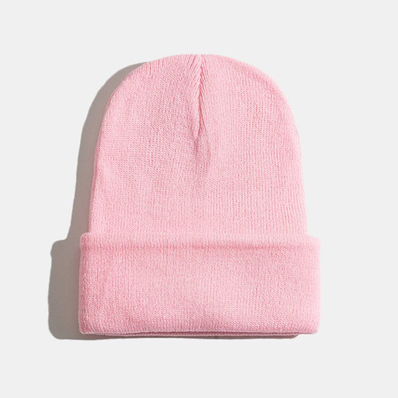 Unisex Μονόχρωμο Πλεκτό Μάλλινο Καπέλο Skull Cap Beanie Caps