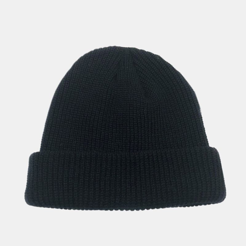 Unisex Μονόχρωμο Πλεκτό Μάλλινο Καπέλο Skull Cap Beanie