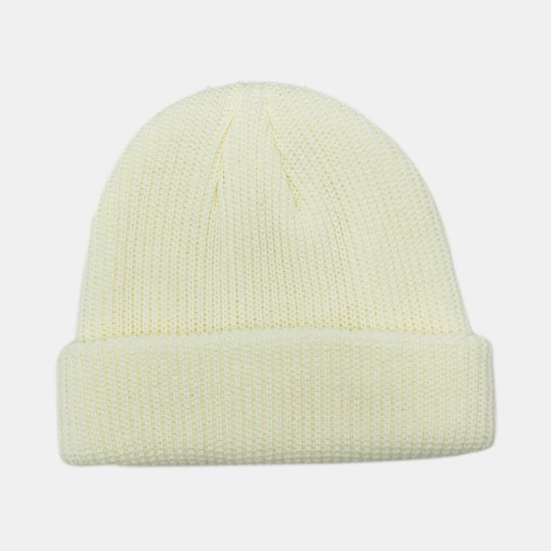 Unisex Μονόχρωμο Πλεκτό Μάλλινο Καπέλο Skull Cap Beanie