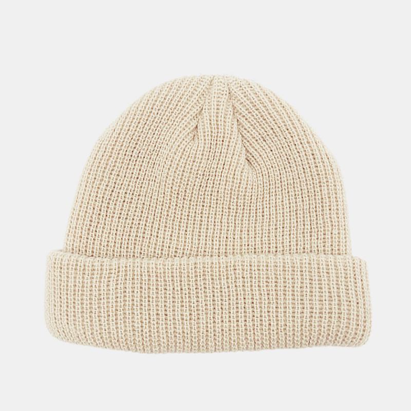 Unisex Μονόχρωμο Πλεκτό Μάλλινο Καπέλο Skull Cap Beanie