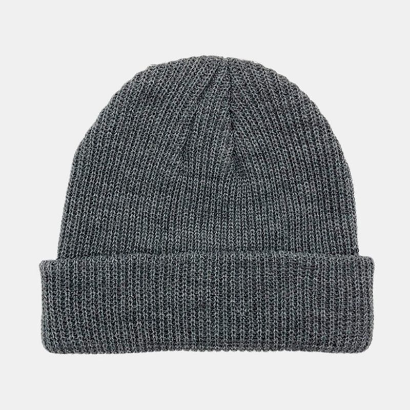 Unisex Μονόχρωμο Πλεκτό Μάλλινο Καπέλο Skull Cap Beanie