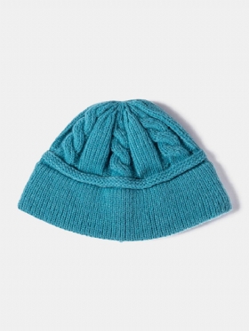 Unisex Πλεκτό Μονόχρωμο Twist Jacquard Brimless Outdoor Warmth Καπέλο Beanie