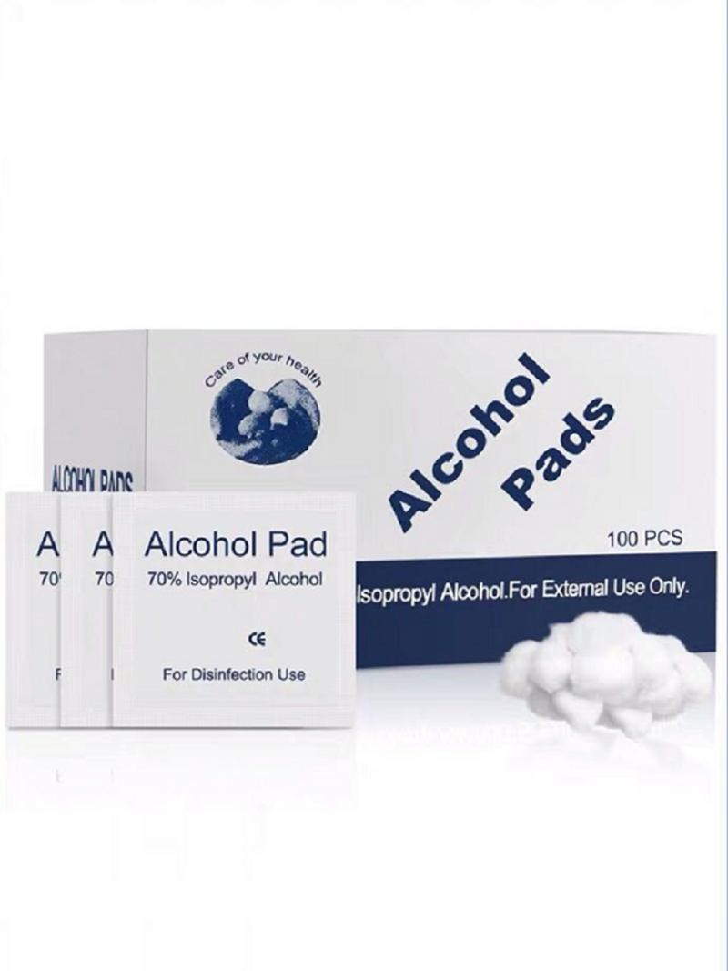 100 Τεμάχια / Κουτί Alcohol-pads Επιθέματα Αλκοόλ Μιας Χρήσης Αποστειρωμένο Βαμβάκι