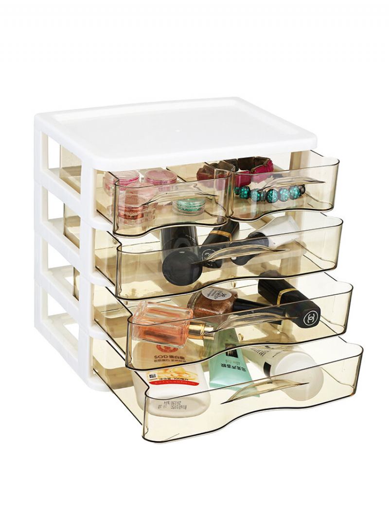 2-4 Στρώσεις Cosmetics Desktop Storage Συρτάρι Κουτιού Γραφείου Πλαστικό Διαφανές Ράφι