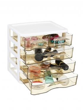 2-4 Στρώσεις Cosmetics Desktop Storage Συρτάρι Κουτιού Γραφείου Πλαστικό Διαφανές Ράφι