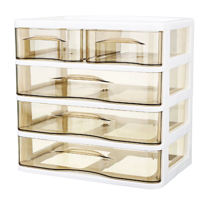 2-4 Στρώσεις Cosmetics Desktop Storage Συρτάρι Κουτιού Γραφείου Πλαστικό Διαφανές Ράφι